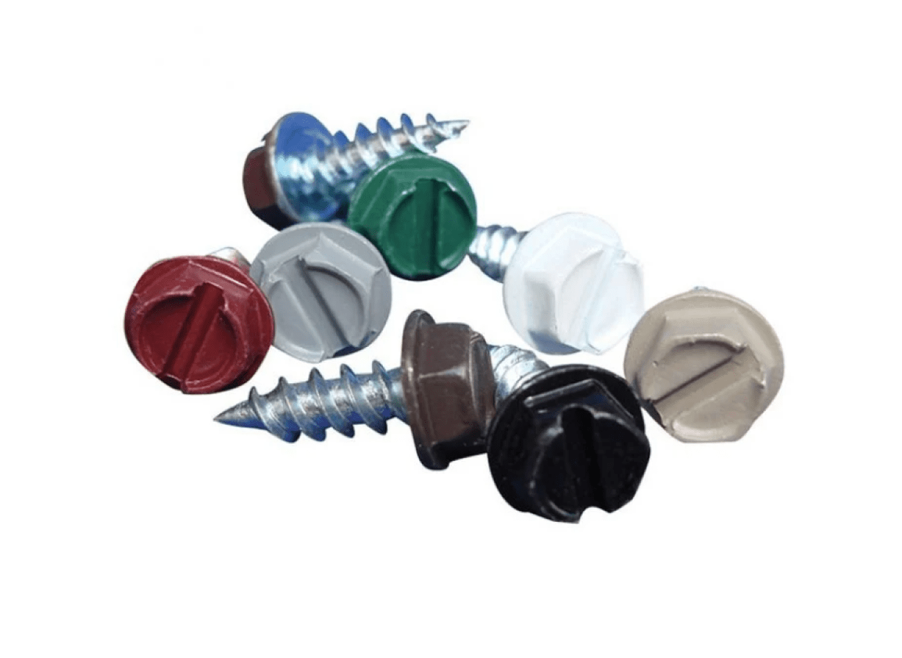 Zip Screws #8 Sheet Metal 1/2" Self Peircing Slotted Hex Washer Head  28 Colors