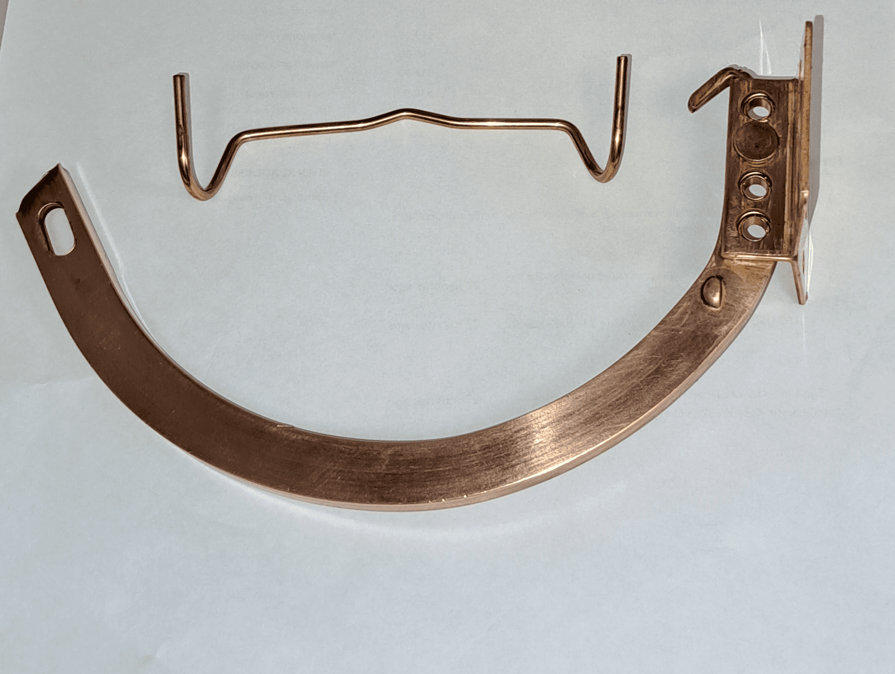 Copper 6" Half Round #10 Combo Gutter Hangers with Clip