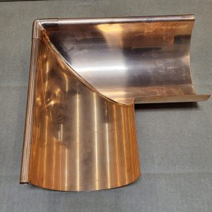 Copper Half Round Box Miter for Inside or Outside Corner 6"
