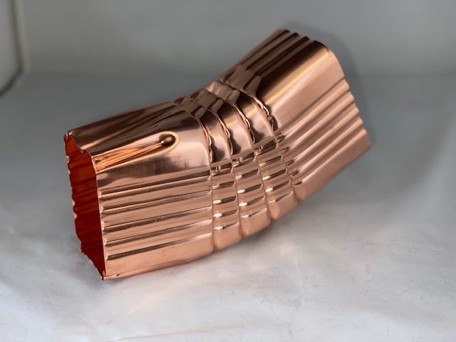 Copper Short "B" 30° Gutter Elbow 2x3 or 3x4