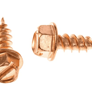 Copper #8 Zip Screws 1/2" Self Peircing Slotted Hex Washer Head Pack of 100